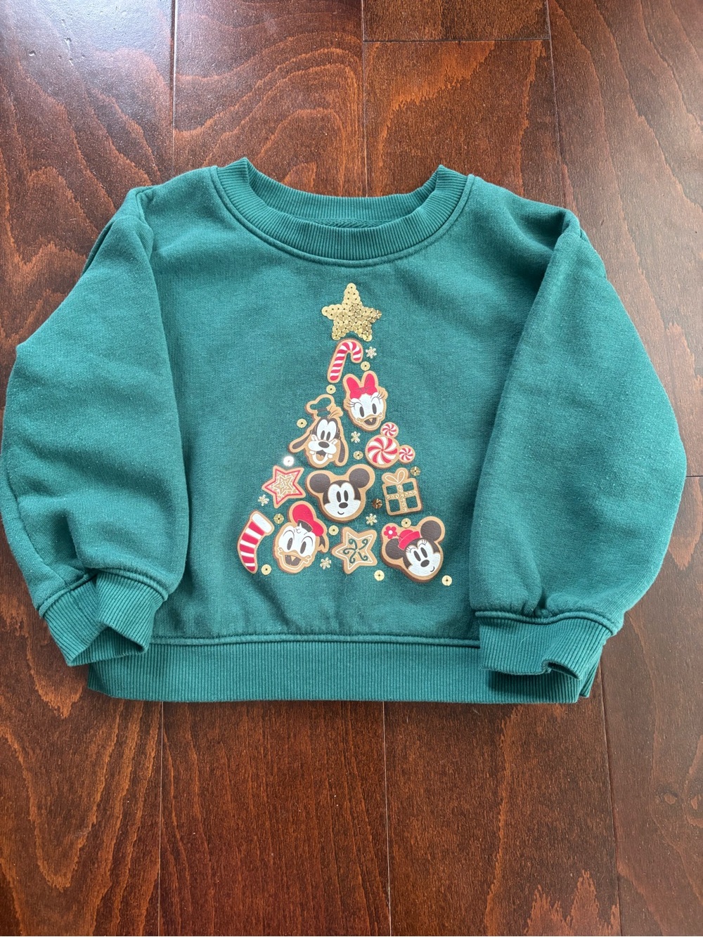 Disney x jumping beans Holiday Sweatshirt with Mickey Mouse & Friends, Size 2T